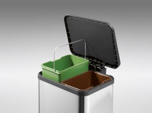 Koš na tříděný odpad Hailo Öko duo Plus M 2x9 litrů - stříbrný 0622-220