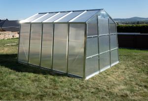 Zahradní skleník z polykarbonátu pozinkovaný 2,51x3,11 m GZ 59