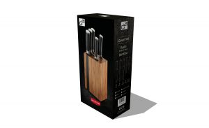 Sada nožů Gourmet Rustic 5 ks + bambusový blok