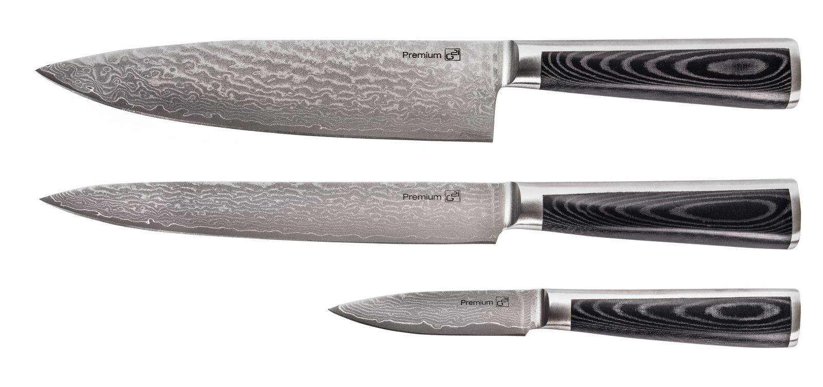 Sada 3 nožů Damascus Premium v dárkovém balení