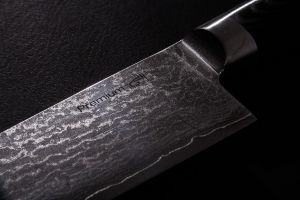 Sada 5 nožů Damascus Premium + bambusový blok + brusný kámen