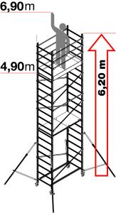 Hliníkové pojízdné lešení ALTO 1+2+3 pro prac. výšku 6,9 metru
